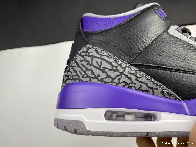 Kicked Out Shoe Store Jordan Black 3 Purple Retro Air 050 Court CT8532 0521